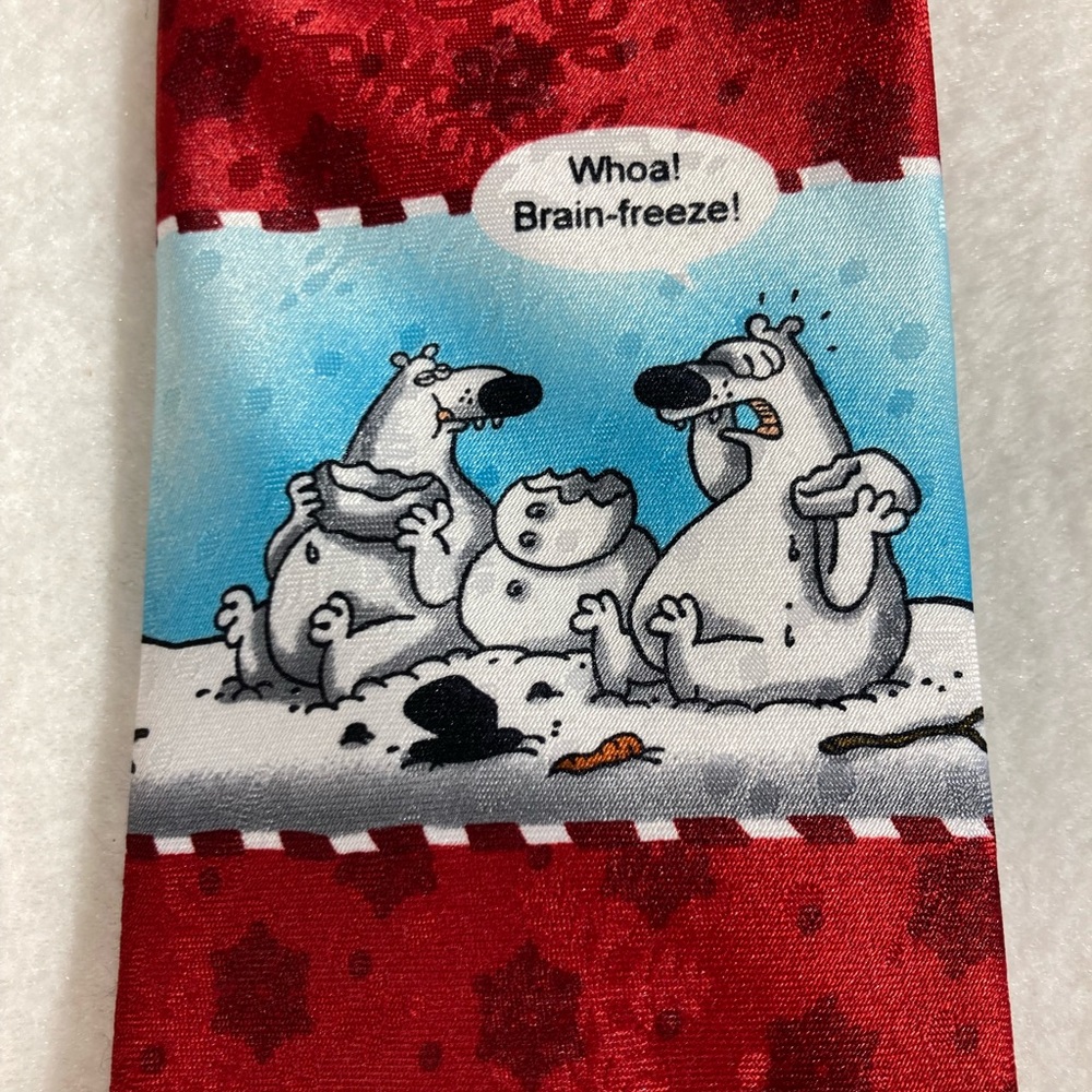 John Ashford Animated Red “Whoa! Brain-Freeze” Necktie